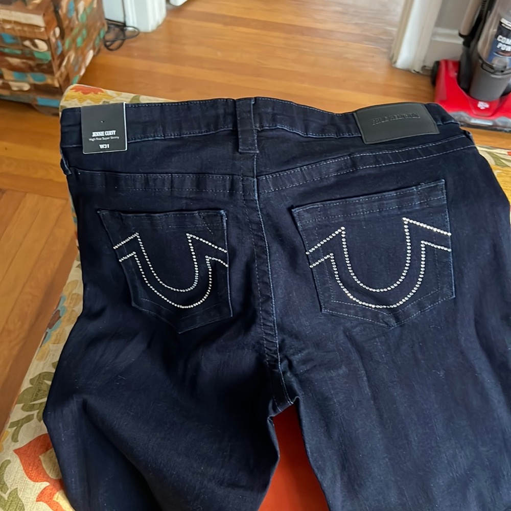 True Religion size 31 curvy dark blue jeans